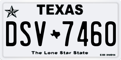 TX license plate DSV7460