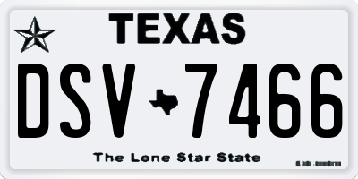 TX license plate DSV7466