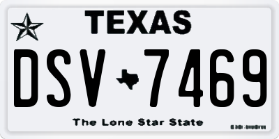 TX license plate DSV7469