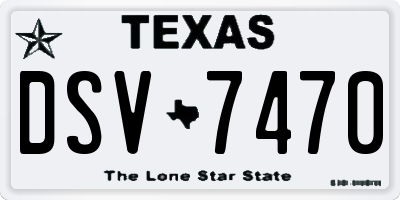 TX license plate DSV7470