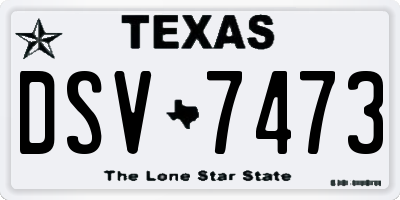 TX license plate DSV7473