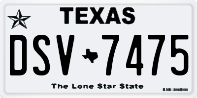 TX license plate DSV7475