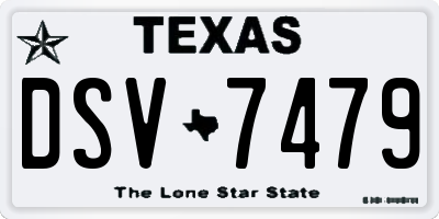 TX license plate DSV7479