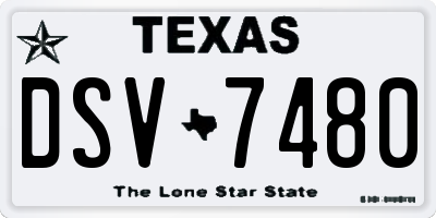 TX license plate DSV7480
