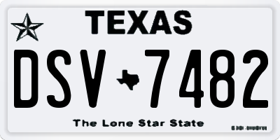 TX license plate DSV7482