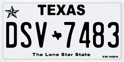 TX license plate DSV7483