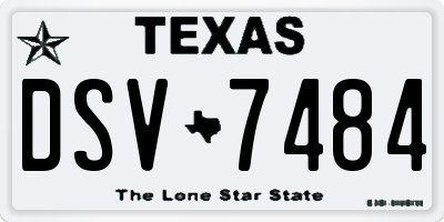 TX license plate DSV7484