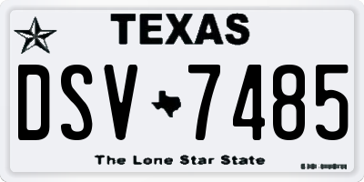 TX license plate DSV7485