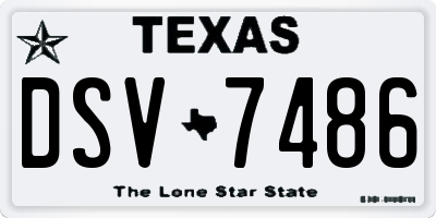 TX license plate DSV7486