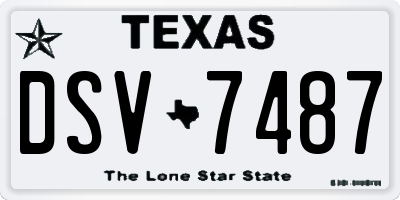 TX license plate DSV7487