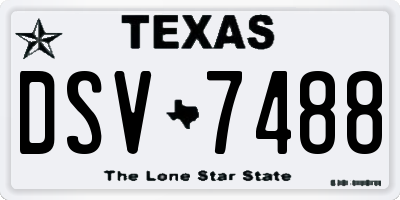 TX license plate DSV7488