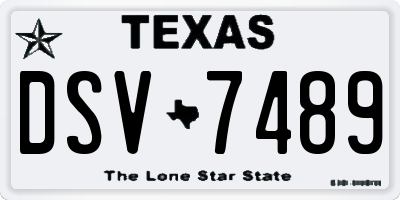 TX license plate DSV7489