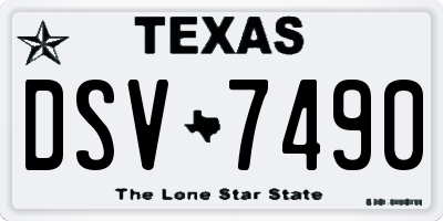 TX license plate DSV7490
