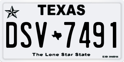 TX license plate DSV7491