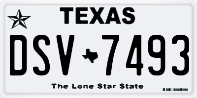 TX license plate DSV7493