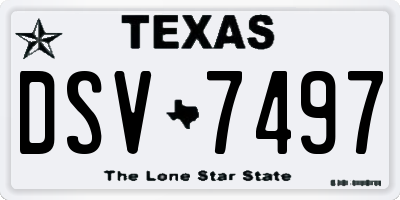 TX license plate DSV7497