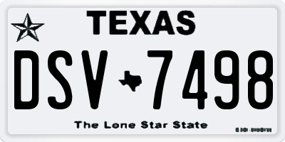 TX license plate DSV7498