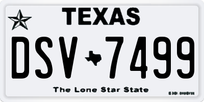 TX license plate DSV7499