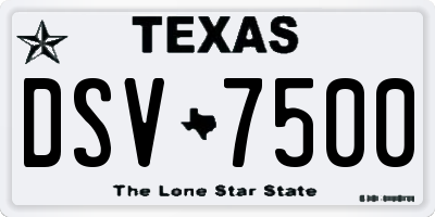 TX license plate DSV7500