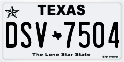 TX license plate DSV7504