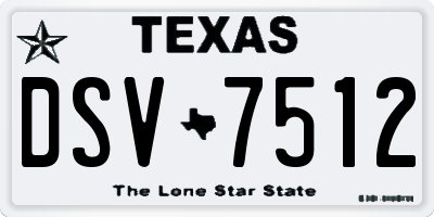 TX license plate DSV7512