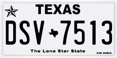TX license plate DSV7513