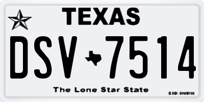 TX license plate DSV7514