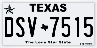 TX license plate DSV7515