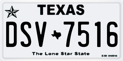 TX license plate DSV7516