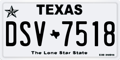 TX license plate DSV7518