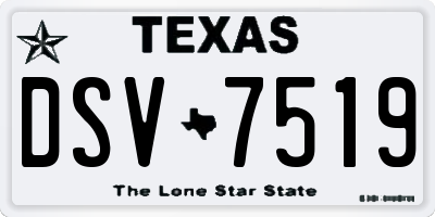 TX license plate DSV7519