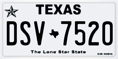 TX license plate DSV7520