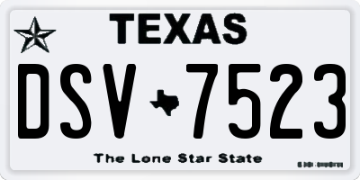 TX license plate DSV7523