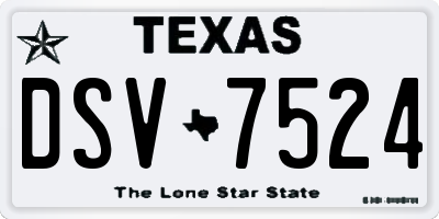 TX license plate DSV7524