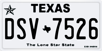 TX license plate DSV7526