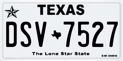 TX license plate DSV7527