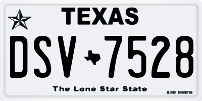 TX license plate DSV7528