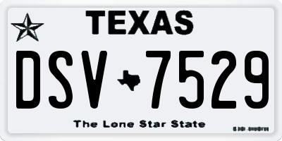 TX license plate DSV7529