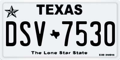 TX license plate DSV7530