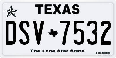 TX license plate DSV7532