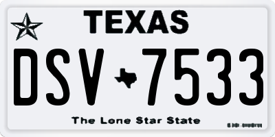 TX license plate DSV7533