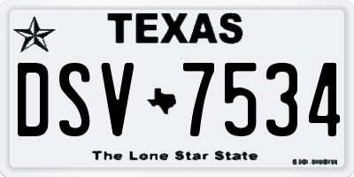 TX license plate DSV7534