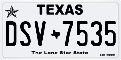 TX license plate DSV7535