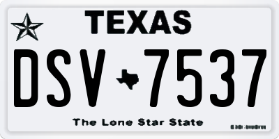 TX license plate DSV7537