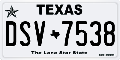 TX license plate DSV7538