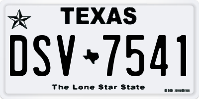 TX license plate DSV7541