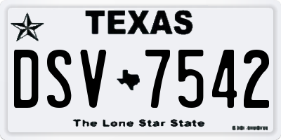 TX license plate DSV7542