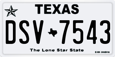 TX license plate DSV7543