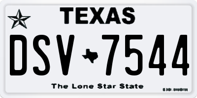 TX license plate DSV7544