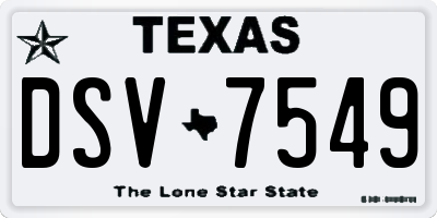 TX license plate DSV7549